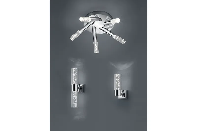 Bolsa H2O LED Vägglampa 2L krom/ bubbelglas - Vit - Belysning - Lampor & belysning inomhus - Vägglampa