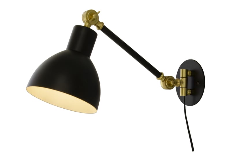 DUBLIN vägglampa, svart/matt mässing - Aneta Lighting - Väggarmatur - Sänglampa vägg - Vägglampa