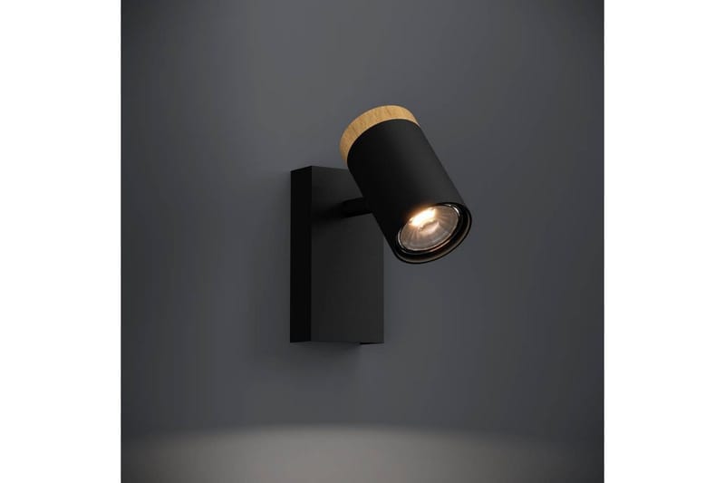 Vägglampa Eglo Cartagena Svart/Trä - Belysning - Lampor & belysning inomhus - Hall lampa