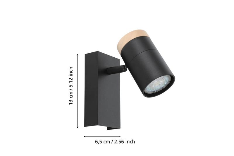 Vägglampa Eglo Cartagena Svart/Trä - Belysning - Lampor & belysning inomhus - Vägglampa