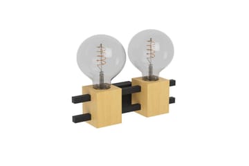 Vägglampa Eglo Levantara Svart/Trä med 2 Lampor - Belysning - Lampor & belysning inomhus - Vägglampa