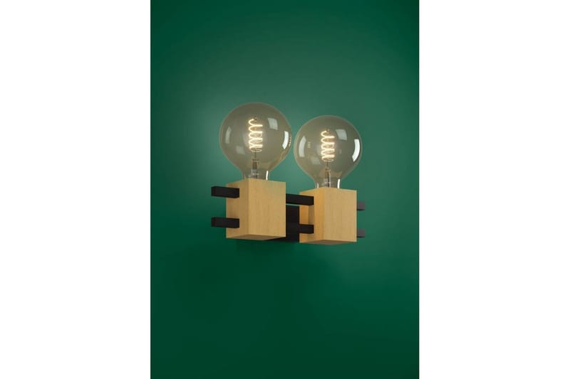 Vägglampa Eglo Levantara Svart/Trä med 2 Lampor - Belysning - Lampor & belysning inomhus - Vägglampa