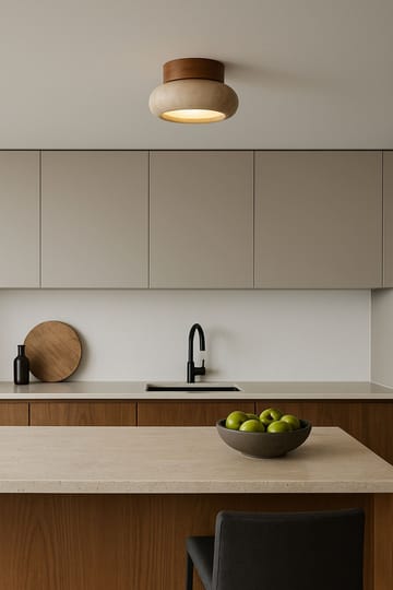 Eryvin Vägglampa 15 cm Rund - Ek Beige - Belysning - Lampor & belysning inomhus - Vägglampa