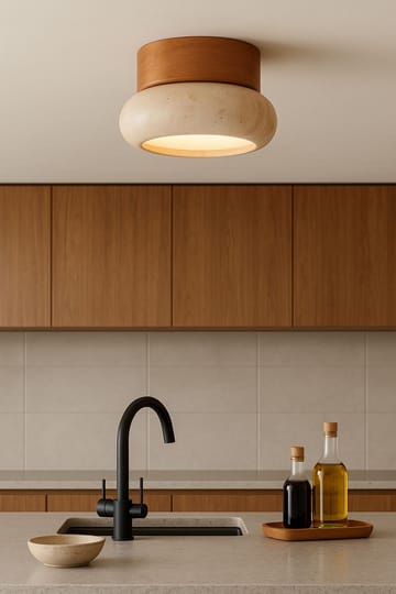 Eryvin Vägglampa 15 cm Rund - Ek Beige - Belysning - Lampor & belysning inomhus - Vägglampa