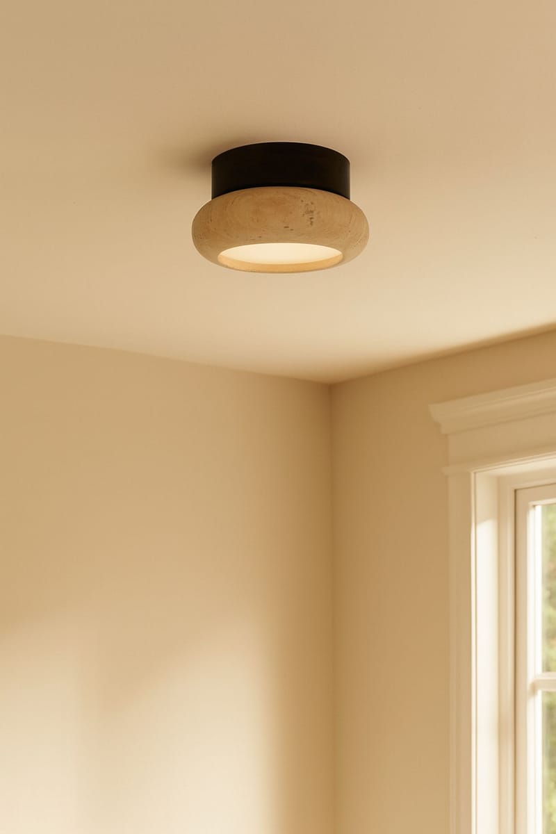 Eryvin Vägglampa 15 cm Rund - Valnöt Beige - Belysning - Lampor & belysning inomhus - Vägglampa