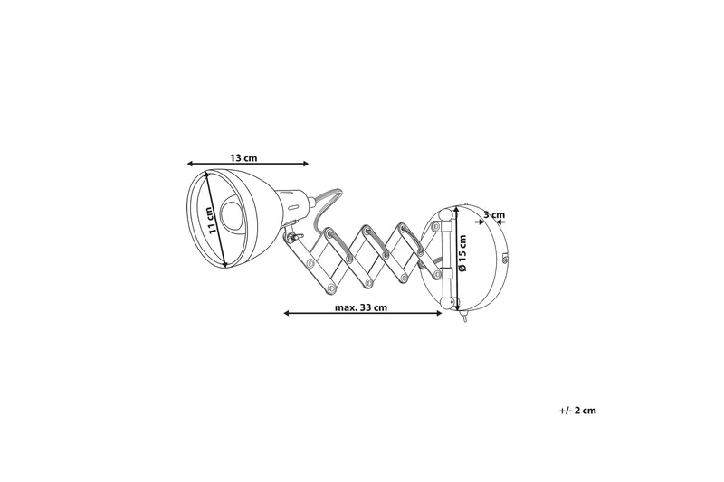 Harrington Vägglampa 33 cm - Silver - Belysning - Lampor & belysning inomhus - Vägglampa - Väggarmatur