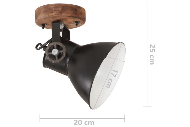 Industriell vägglampa/taklampa 2 st svart 20x25 cm E27 - be Basic - Sänglampa vägg - Väggarmatur - Vägglampa