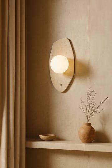 Javoren Vägglampa 10 cm - Beige Vit - Belysning - Lampor & belysning inomhus - Vägglampa