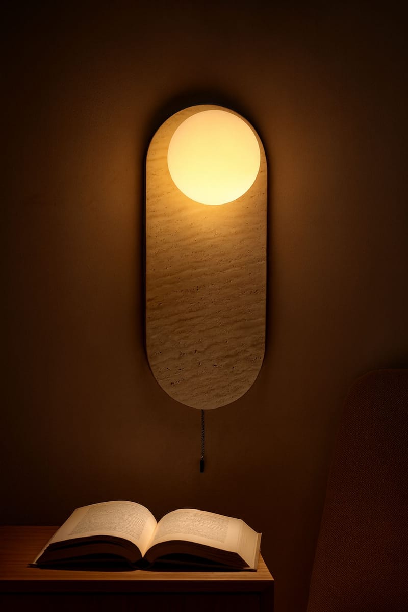 Kummer Vägglampa 10 cm Oval - Beige Och Vit - Belysning - Lampor & belysning inomhus - Vägglampa