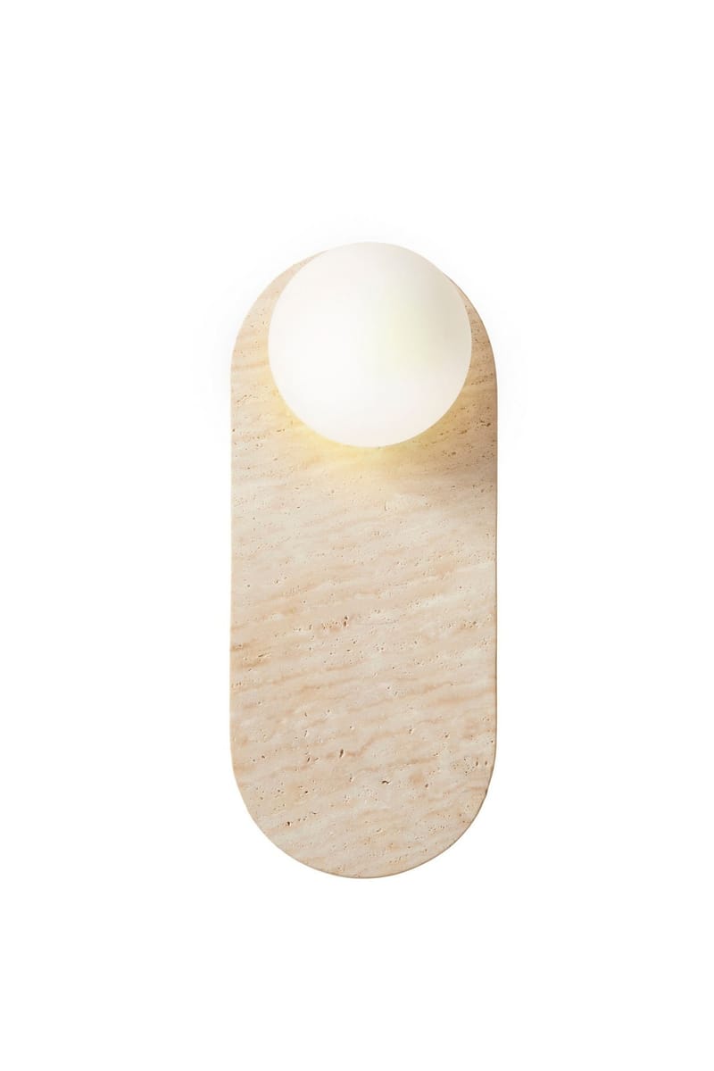 Kummer Vägglampa 10 cm Oval, Beige Och Vit
