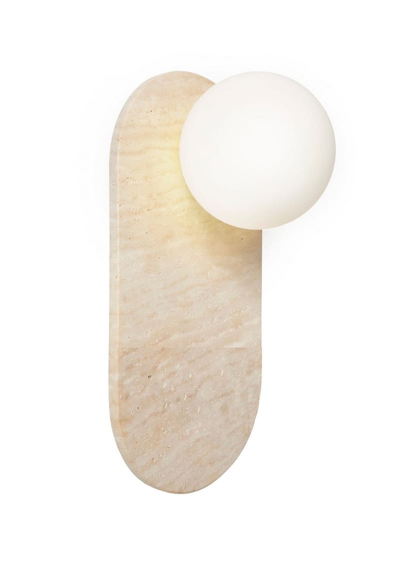Kummer Vägglampa 10 cm Oval - Beige Och Vit - Belysning - Lampor & belysning inomhus - Vägglampa