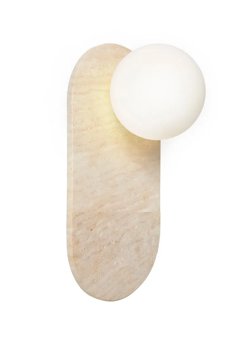 Kummer Vägglampa 10 cm Oval - Beige Och Vit - Belysning - Lampor & belysning inomhus - Vägglampa