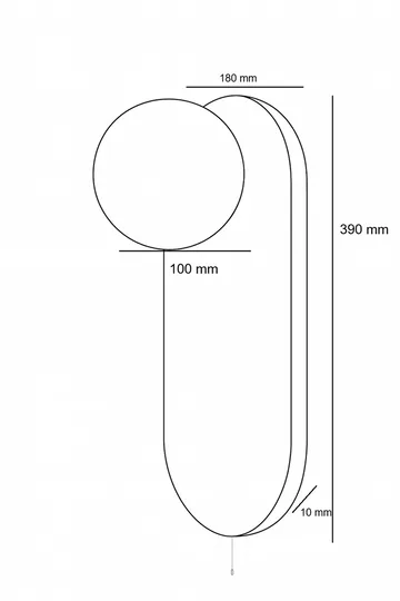 Kummer Vägglampa 10 cm Oval - Beige Och Vit - Belysning - Lampor & belysning inomhus - Vägglampa