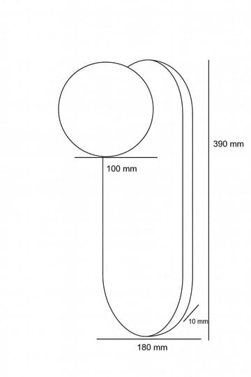 Kummer Vägglampa 10 cm Oval - Beige Och Vit - Belysning - Lampor & belysning inomhus - Vägglampa