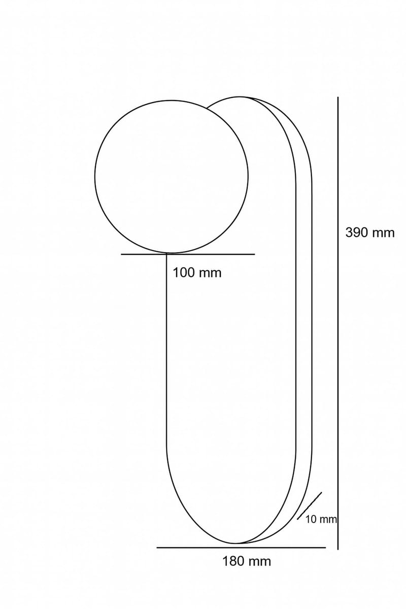 Kummer Vägglampa 10 cm Oval - Beige Och Vit - Belysning - Lampor & belysning inomhus - Vägglampa