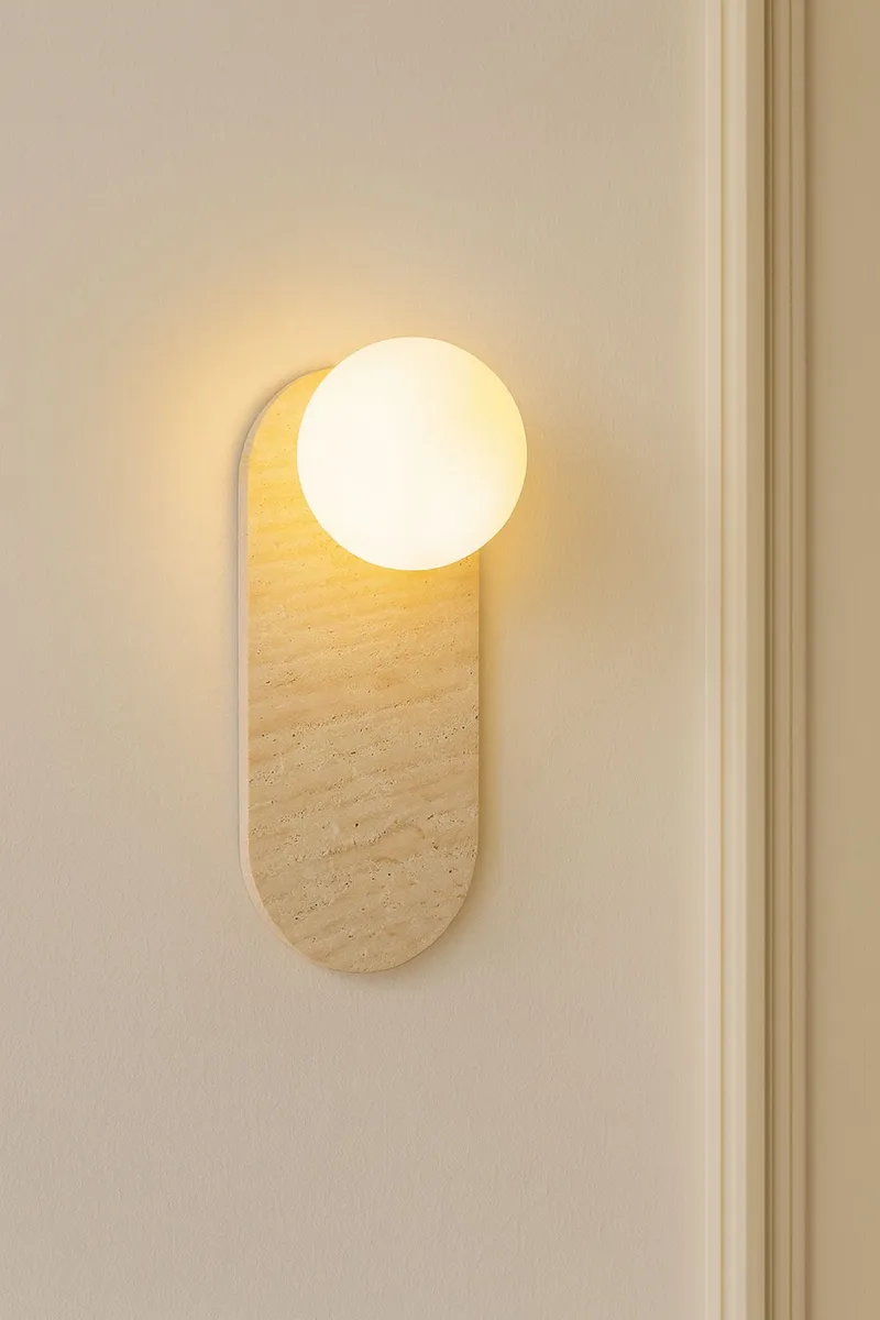 Kummer Vägglampa 10 cm Oval - Beige Och Vit - Belysning - Lampor & belysning inomhus - Vägglampa