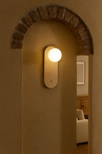 Kummer Vägglampa 10 cm Oval - Sliten Beige Vit - Belysning - Lampor & belysning inomhus - Vägglampa
