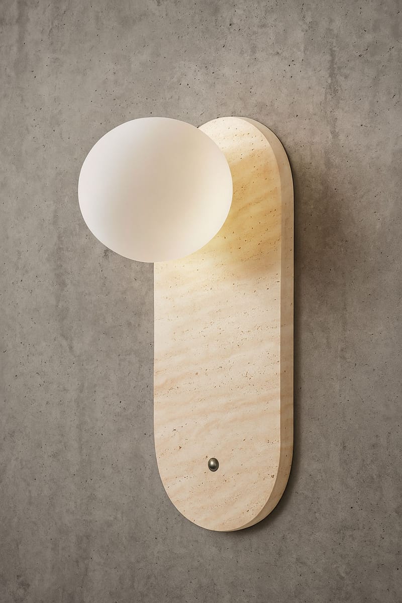 Kummer Vägglampa 10 cm Oval - Sliten Beige Vit - Belysning - Lampor & belysning inomhus - Vägglampa