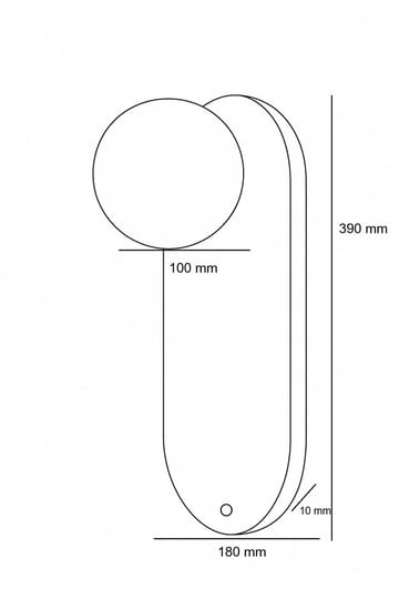 Kummer Vägglampa 10 cm Oval - Sliten Beige Vit - Belysning - Lampor & belysning inomhus - Vägglampa