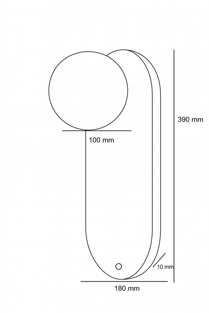 Kummer Vägglampa 10 cm Oval - Sliten Beige Vit - Belysning - Lampor & belysning inomhus - Vägglampa