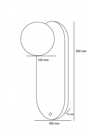 Kummer Vägglampa 10 cm Oval - Sliten Beige Vit - Belysning - Lampor & belysning inomhus - Vägglampa