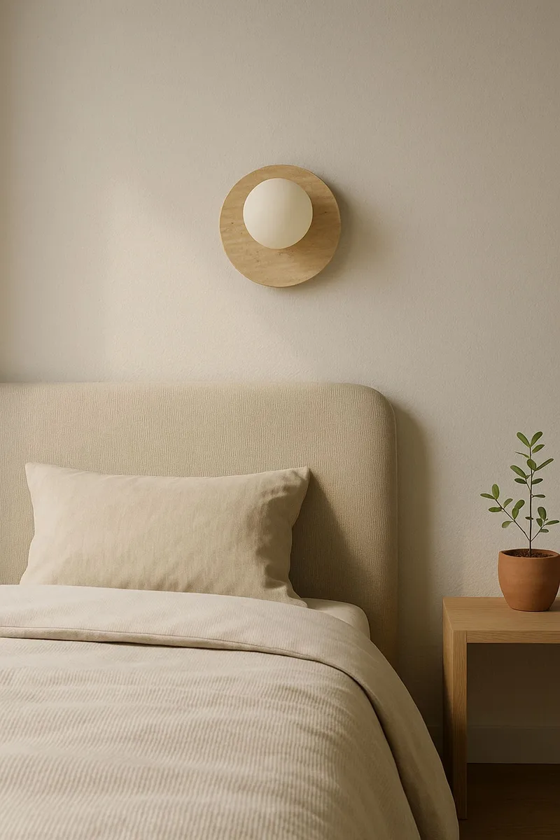 Kummer Vägglampa 10 cm Rund - Beige Och Vit - Belysning - Lampor & belysning inomhus - Vägglampa