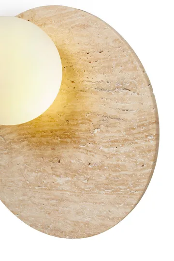 Kummer Vägglampa 10 cm Rund - Beige Och Vit - Belysning - Lampor & belysning inomhus - Vägglampa