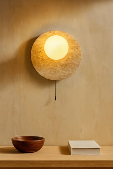 Kummer Vägglampa 10 cm Rund - Beige Och Vit - Belysning - Lampor & belysning inomhus - Vägglampa