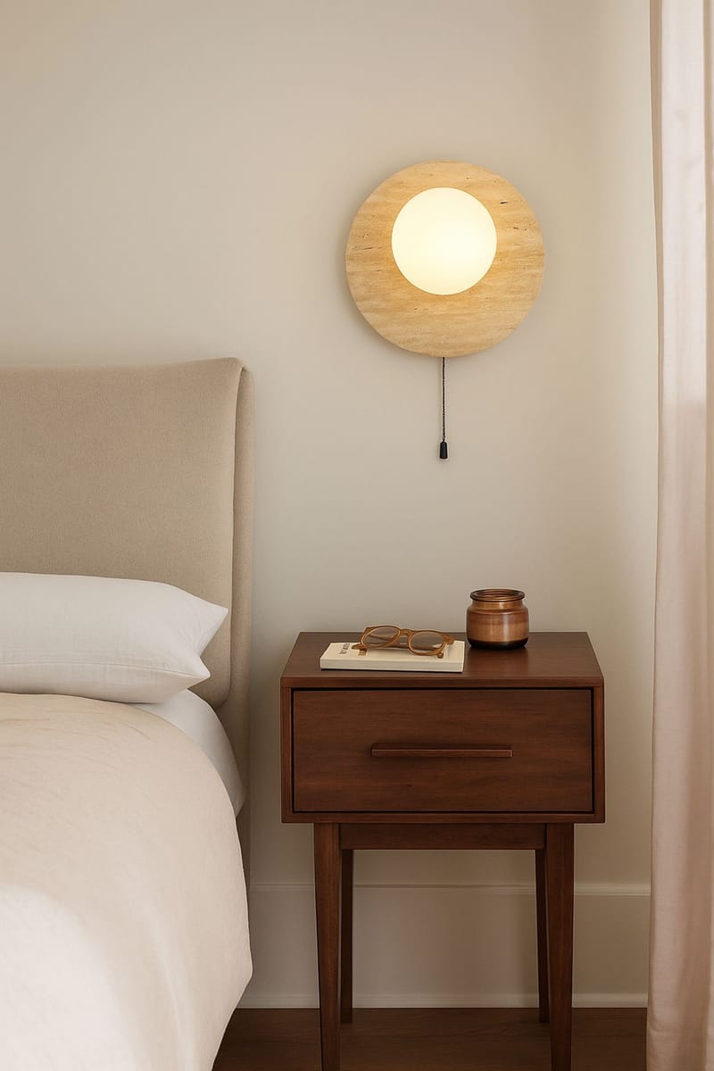 Kummer Vägglampa 10 cm Rund - Beige Och Vit - Belysning - Lampor & belysning inomhus - Vägglampa