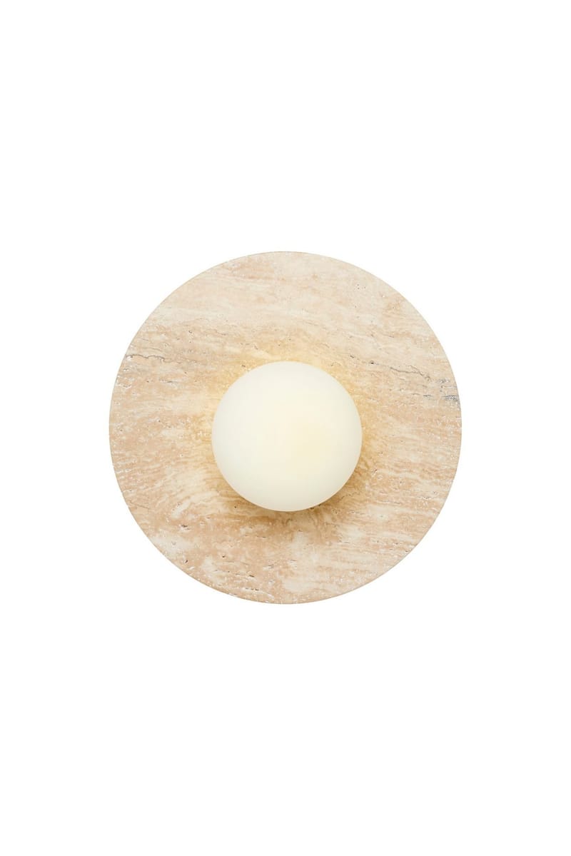 Kummer Vägglampa 12 cm Rund, Beige Och Vit