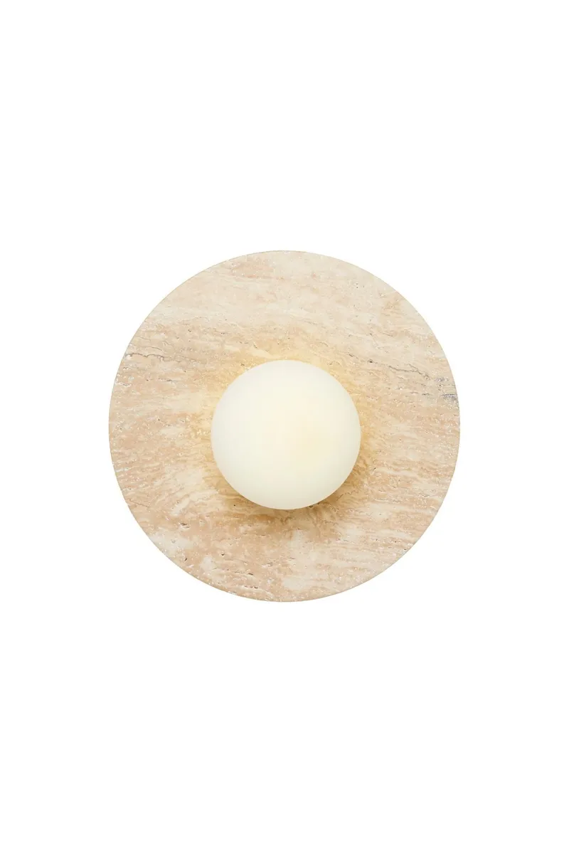 Kummer Vägglampa 12 cm Rund, Beige Och Vit