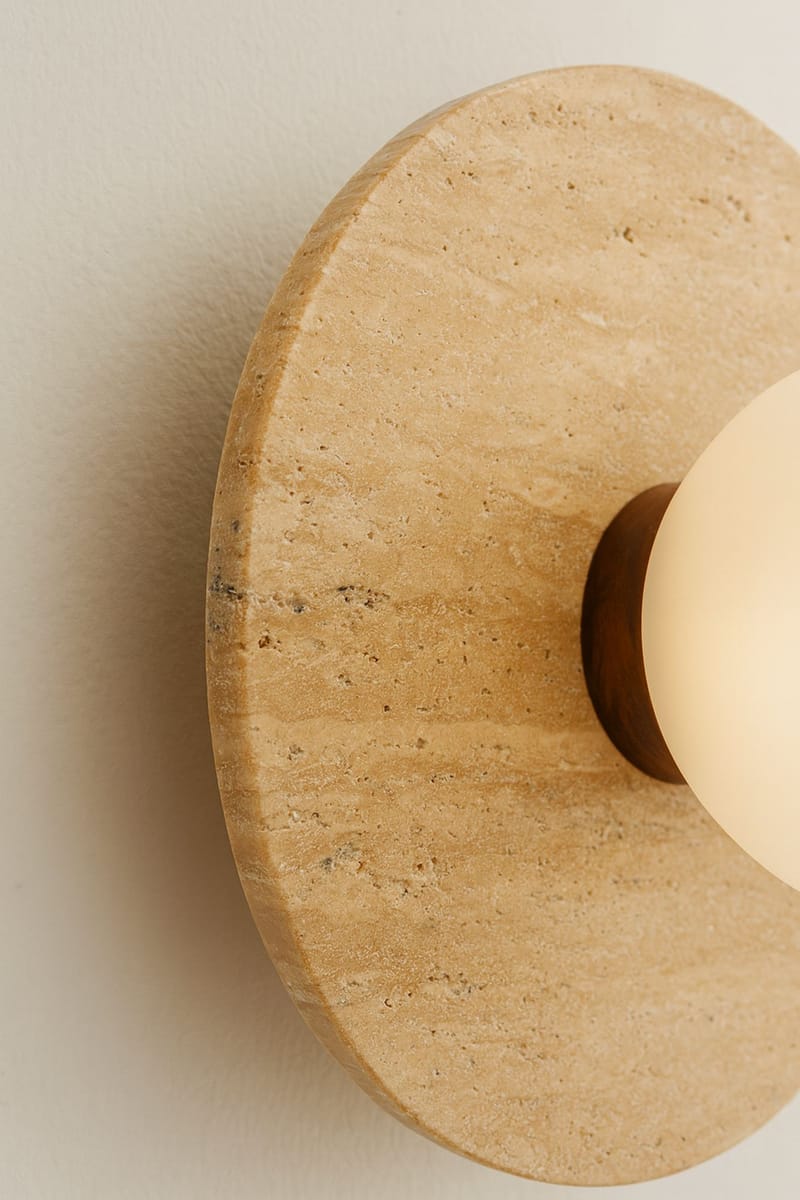 Kummer Vägglampa 12 cm Rund - Beige Och Vit - Belysning - Lampor & belysning inomhus - Vägglampa