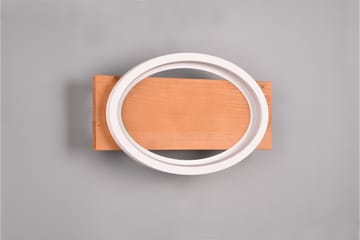 LED-Vägglampa Barca 1-dels Matt vit/Trä - Vit - Belysning - Lampor & belysning inomhus - Vägglampa