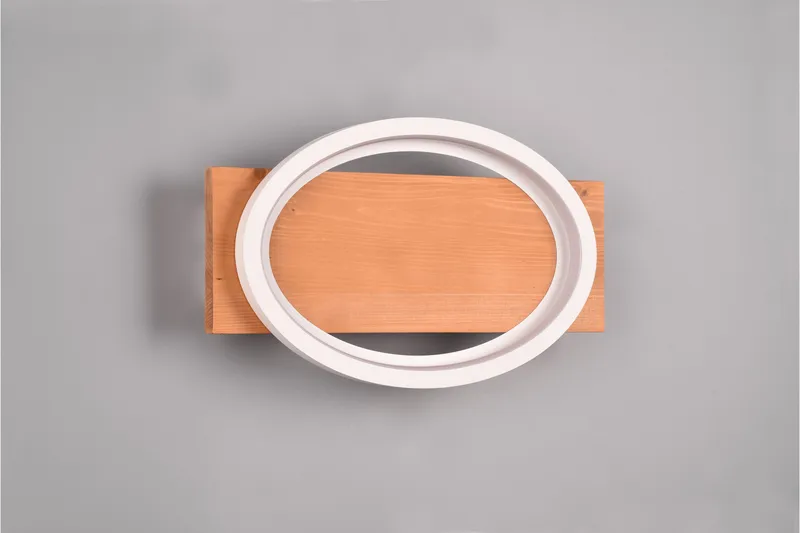 LED-Vägglampa Barca 1-dels Matt vit/Trä - Vit - Belysning - Lampor & belysning inomhus - Vägglampa