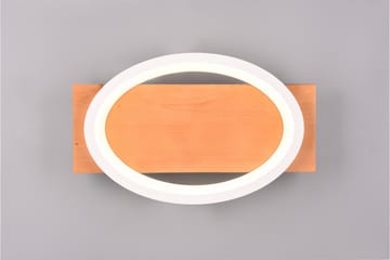 LED-Vägglampa Barca 1-dels Matt vit/Trä - Vit - Belysning - Lampor & belysning inomhus - Vägglampa