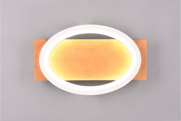 LED-Vägglampa Barca 1-dels Matt vit/Trä - Vit - Belysning - Lampor & belysning inomhus - Vägglampa