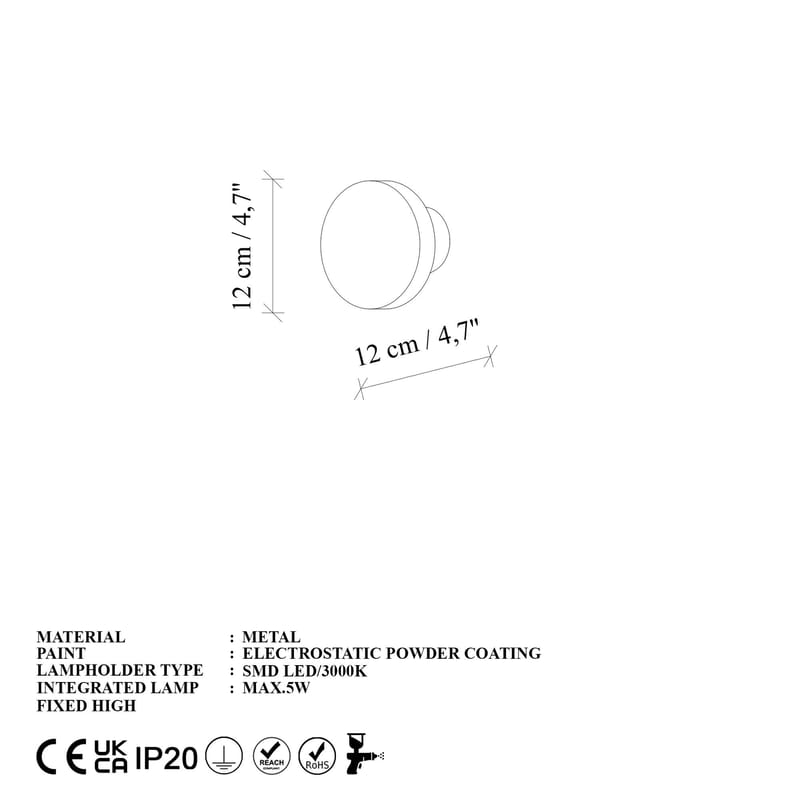Loomba Vägglampa 12 cm Rund - Röd - Belysning - Lampor & belysning inomhus - Vägglampa