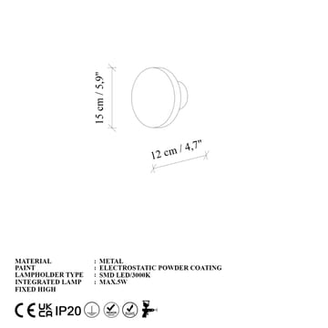 Loomba Vägglampa 15 cm Rund - Blå - Belysning - Lampor & belysning inomhus - Vägglampa