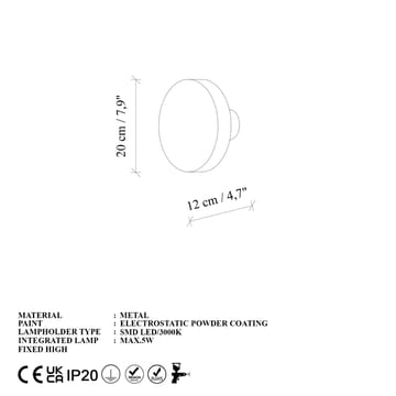 Loomba Vägglampa 20 cm Rund - Blå - Belysning - Lampor & belysning inomhus - Vägglampa