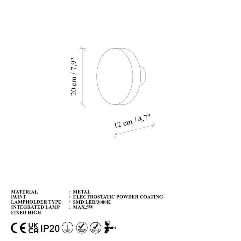 Loomba Vägglampa 20 cm Rund - Röd - Belysning - Lampor & belysning inomhus - Vägglampa