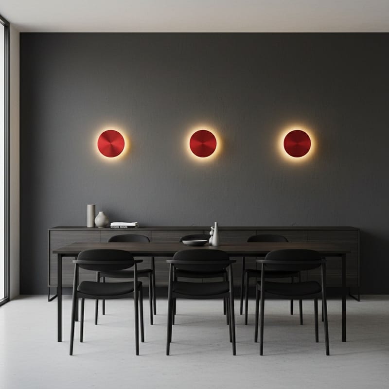 Loomba Vägglampa 20 cm Rund - Röd - Belysning - Lampor & belysning inomhus - Vägglampa