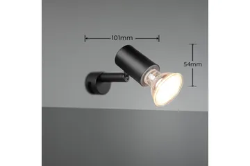 Lorenzo H2O Vägglampa 1L GU10 mattsvart - Matt svart - Belysning - Lampor & belysning inomhus - Vägglampa