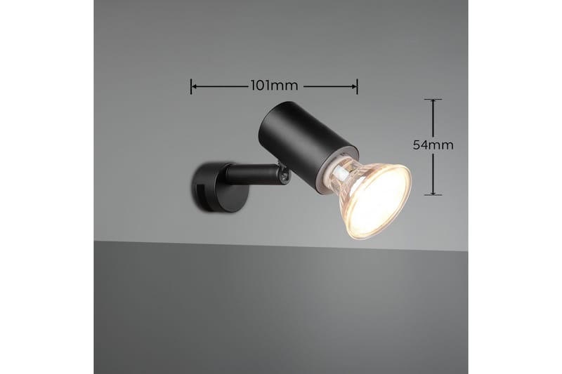 Lorenzo H2O Vägglampa 1L GU10 mattsvart - Matt svart - Belysning - Lampor & belysning inomhus - Vägglampa