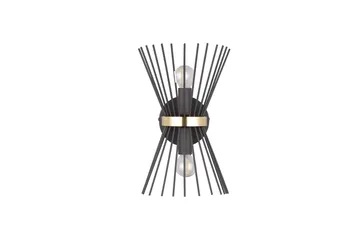 Rod Vägglampa 2xE14 svart/ guld - Svart/Guld - Belysning - Lampor & belysning inomhus - Vägglampa