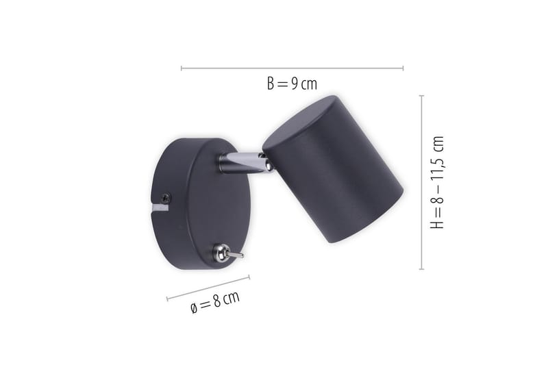 Tarik Just Light Vägglampa - Anthracite Grey - Belysning - Lampor & belysning inomhus - Vägglampa