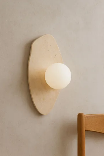 Thyrosel Vägglampa 10 cm - Beige Och Vit - Belysning - Lampor & belysning inomhus - Vägglampa