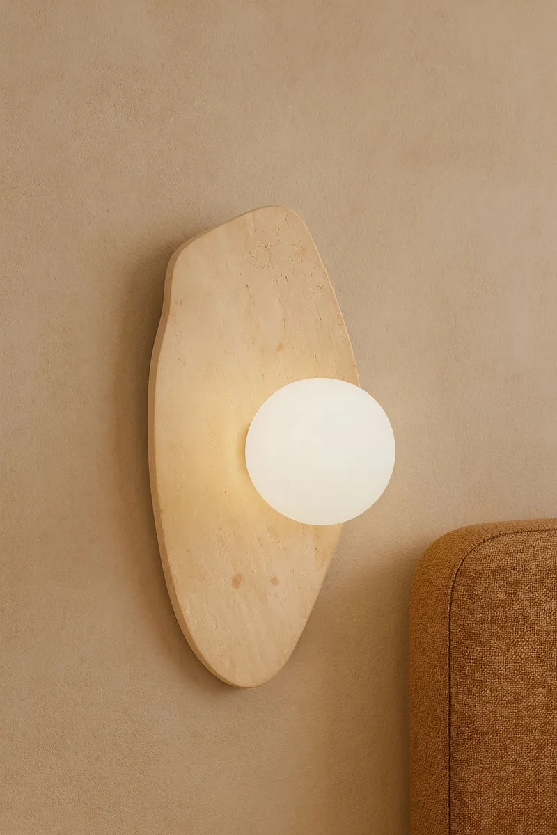 Thyrosel Vägglampa 10 cm - Beige Och Vit - Belysning - Lampor & belysning inomhus - Vägglampa