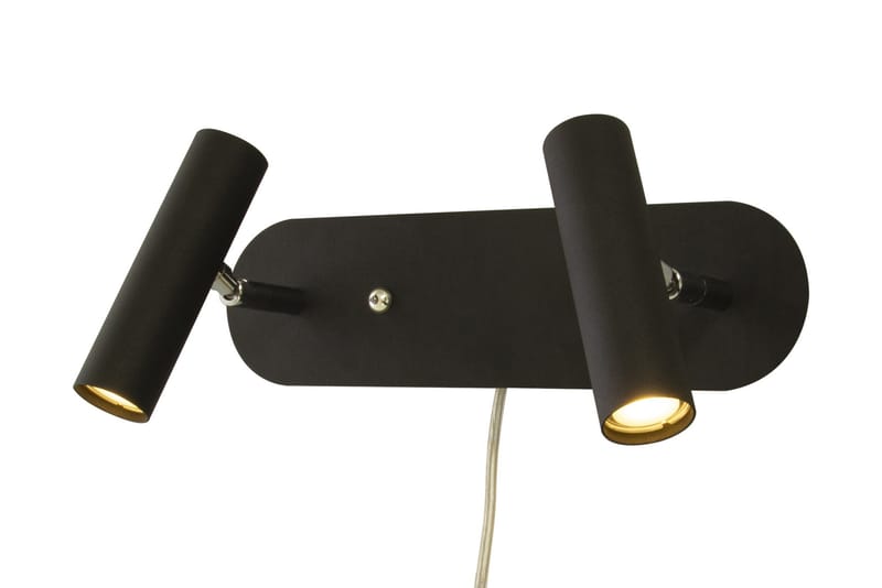 Vägglampa Artic Dubbel Svart/Krom - Sänglampa vägg - Läslampa vägg - Väggarmatur - Vägglampa - Läslampa