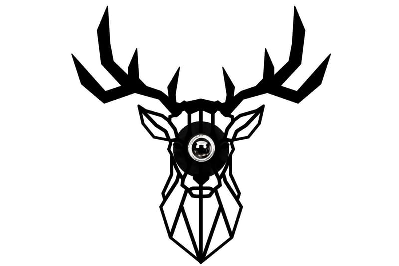 Vägglampa Brilo Deer Svart, Svart