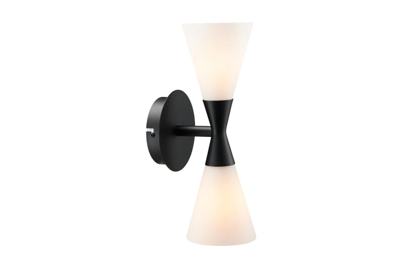 Vägglampa Harlekin Duo Matt Svart/Glas - Sänglampa vägg - Väggarmatur - Vägglampa